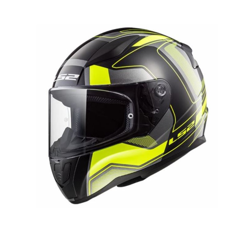 Casco integrale nero e giallo fluo per moto sportive e turismo Art:FF353  RAPID CARRERA LS2