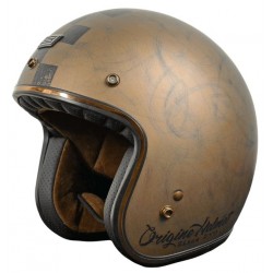 Casco moto Jet omologato,colore bronzo a scacchi neri stile vintage Art:PRIMO ORIGINE SCACCO...