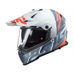 Casco motocross con grafica bianco e blu visiera e occhiali integrati art:MX436PIONEER EVO EVOLVE...