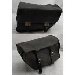 Borsa laterale in cuoio nero per moto custom modello Portland Big 26 litri art: 325-SC FEBO...