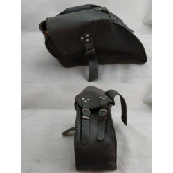 Borsa laterale sinistra in cuoio nero per moto custom modello Logan Big 21 litri art: 345NEROSING...