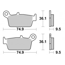 Coppia pastiglie freno moto Sint. ant+post Rif Newfren FD0114 per Fantic M Honda-Honda HM Kymco...