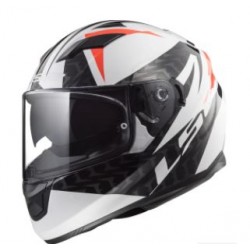 Casco integrale doppia visiera Stream Evo Commander bianco/nero/rosso art:FF320 COMMANDER LS2