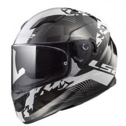 Casco integrale doppia visiera stream evo hype nero/bianco titanium art:FF320 HYPE LS2