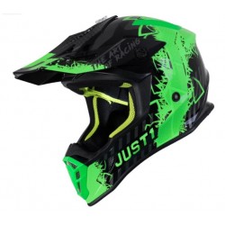 Casco da moto cross/enduro J38 mask fluo green titanium black omologato art:J38 V JUST1