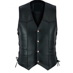 Gilet uomo in pelle di Bufalo stile Moto Custom art:016530 MODEKA