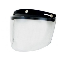 Visiera universale trasparente a 3 bottoni di ricambio per casco jet art:01310075 AFX