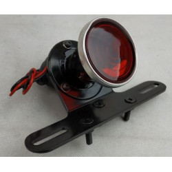 Fanalino posteriore a lampada con supporto portatarga nero per moto custom art: 161285 ZODIAC