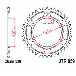 Corona 43 denti passo 530Ø.int. 130 - cerchio fori 150 par Yamaha FJ 1100/1200-FZR 600/750/1000...