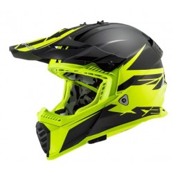 Casco da Motocross7enduro LS2 MX437 nero e giallo fluo art:MX437 FAST EVO ROAR LS2