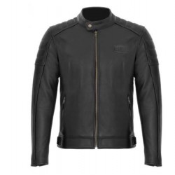 Giacca uomo Gasoline in pelle da moto nero con protezioni omologate art:VESTLEAPAD N GASOLINE