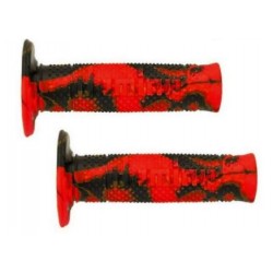 Copp. Manopole Domino col rosso/nero per moto Cross-Enduro art:A26041C96A7-0 DOMINO