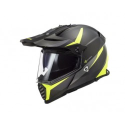 Casco Motocross MX436 Pioneer grafica Nero/giallo fluo con visiera ed occhiali integrati...