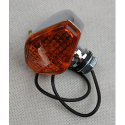 Fanalino posteriore cromato a lampada con lente arancio per moto custom art: AM2620A THE BEST