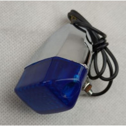 Fanalino posteriore cromato a lampada con lente blu per moto custom art: AM2626B THE BEST