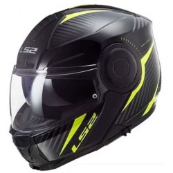 Casco moto modulare FF902 Scope Skid nero/giallo fluo Omologato con visierino parasole integrato...