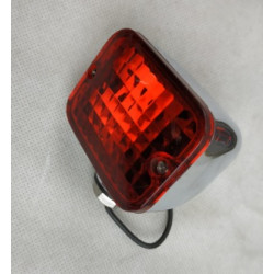 Fanalino posteriore cromato a lampada con lente rossa per moto custom art: FANROS02 W&W