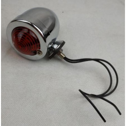 Fanalino posteriore cromato a lampada modello bullet con lente rossa per moto custom art:...