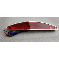 Fanalino posteriore forma ad arco cromato a led con lente rossa per moto custom art: 0091 CPV
