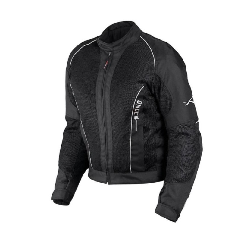 Giacca moto uomo Ozone A-Pro estiva in tessuto tecnico nero con