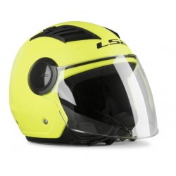 Casco moto jet OF562 Airflow giallo opaco con visiera lunga per moto e scooter art:OF562 AIRFLOW...