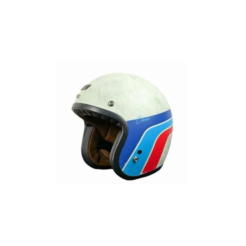 Casco moto jet Classic Vintage Matt White Origine stile retrò art