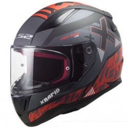 Casco integrale FF353 Rapid Xtreet nero opaco/rosso per moto sportive art:FF353 RAPID XTREET LS2