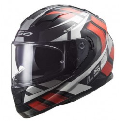 Casco moto integrale LS2 FF320 Stream Evo Loop nero/rosso con occhiale parasole integrato...