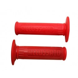 Coppia manopole rosse Accossato con Ø 22mm e 24 mm chiuse per Moto Cross Enduro art:GR003R ACCOSSATO