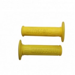 Coppia manopole gialle Accossato con Ø 22mm e 24 mm chiuse per Moto Cross Enduro art:GR003Y...