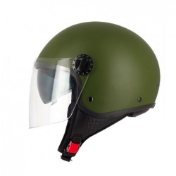 Casco jet Nero opaco a doppio schermo, per Moto e Scooter Art:JET S706 ARMY GREEN SIFAM