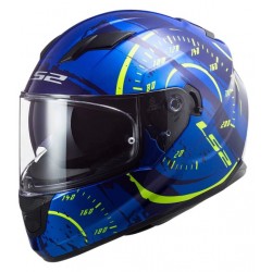 Casco integrale Strem Evo Tacho colore blu intenso/giallo fluo per moto sportive/turismo...