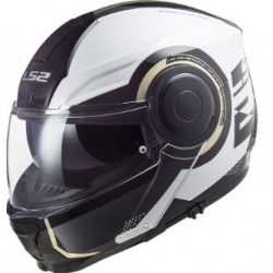 Casco moto modulare FF902 Scop Arch grafica bianco/titanium con visierino parasole integrato...