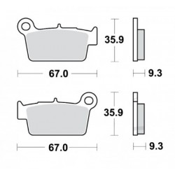 Pastiglie freno MCB739EC TRW semi organiche per Kawasaki KX250 F KXF250 Suzuki RM-Z 250...