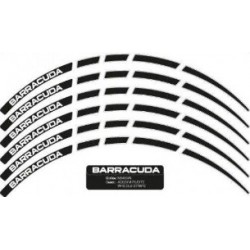 Kit adesivi ruote Barracuda nero con scritta bianca per Maxiscooter art:NS5400/R BARRACUDA